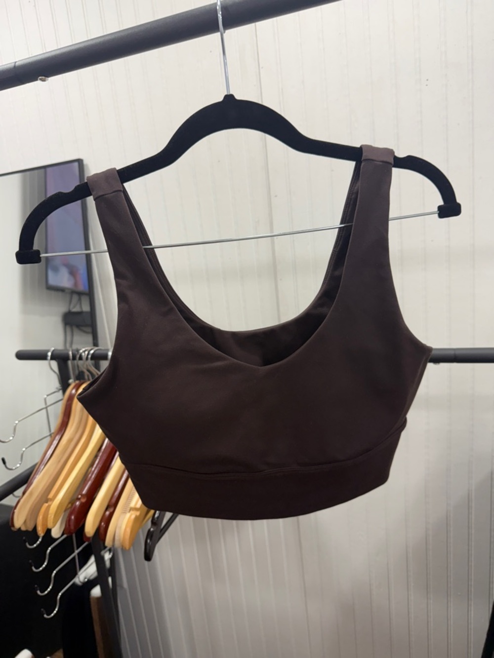 ZYIA Brown Scoop Neck Sports Bra